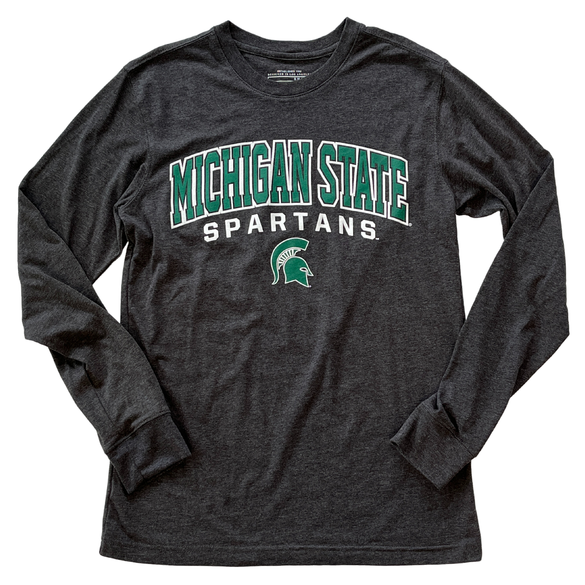 Campus Corner El Michigan State University Spartans Block Design Long Sleeve T-Shirt Medium / Forest Green