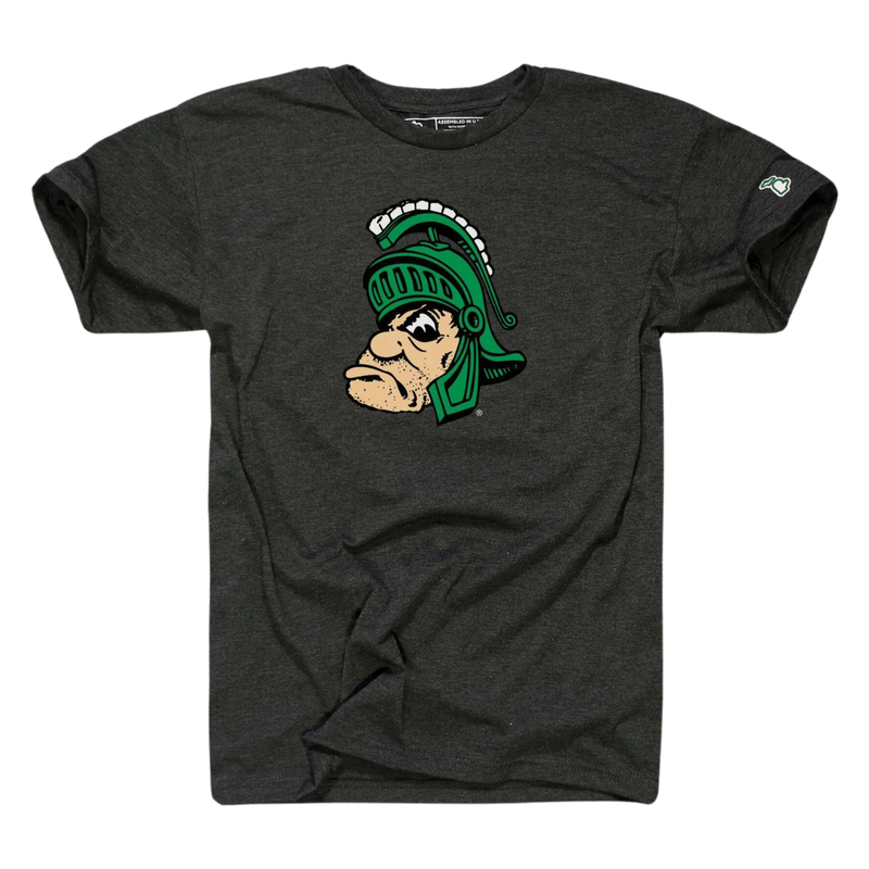 Gray short sleeved shirt with a large Gruff Sparty logo in the center of the shirt.