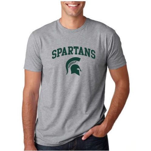 Gray MSU Classic Spartan Arch Logo T-shirt