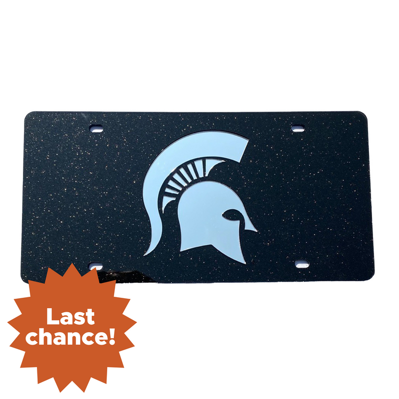 Glitter Spartan Helmet License Plate