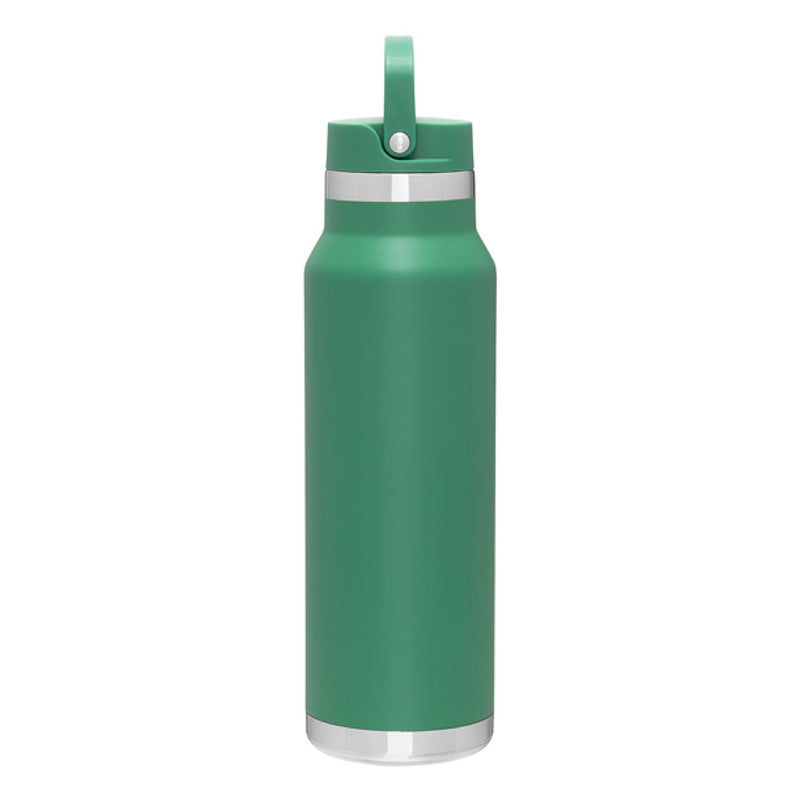 Green premium bottle with screw cap lid with handle