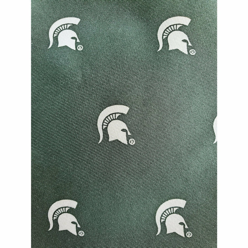 Close up of the tie pattern showing the detail of the Spartan helmets